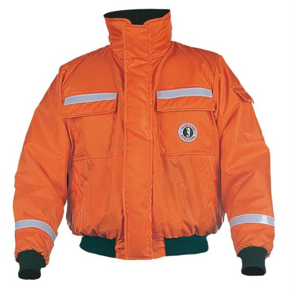 Mustang Classic Bomber Jacket w-SOLAS Reflective Tape - Large - Orange