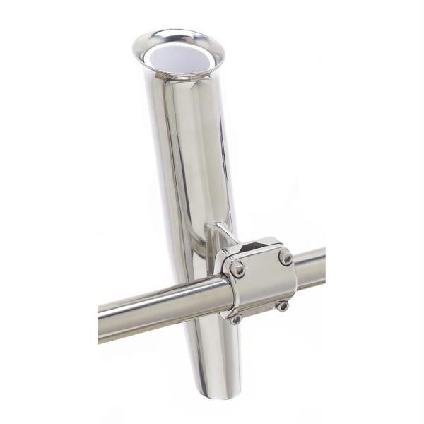 C.E. Smith Mid Mount 2-Way Clamp Rod Holder - Silver - 1-7-8"