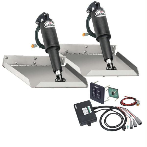 Lenco 9" x 9" Edgemount Trim Tab Kit w-Standard Tactile Switch Kit 12V