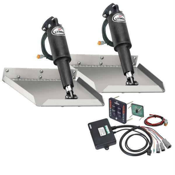 Lenco 9" x 9" Edgemount Trim Tab Kit w-LED Indicator Switch Kit 12V