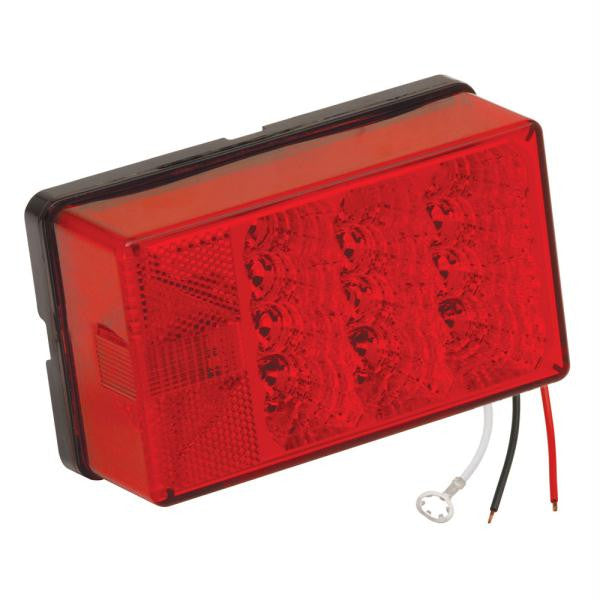 Wesbar 4" x 6" Waterproof LED 8-Function, Left-Roadside w-3 Wire 90 deg Pigtail Trailer Light
