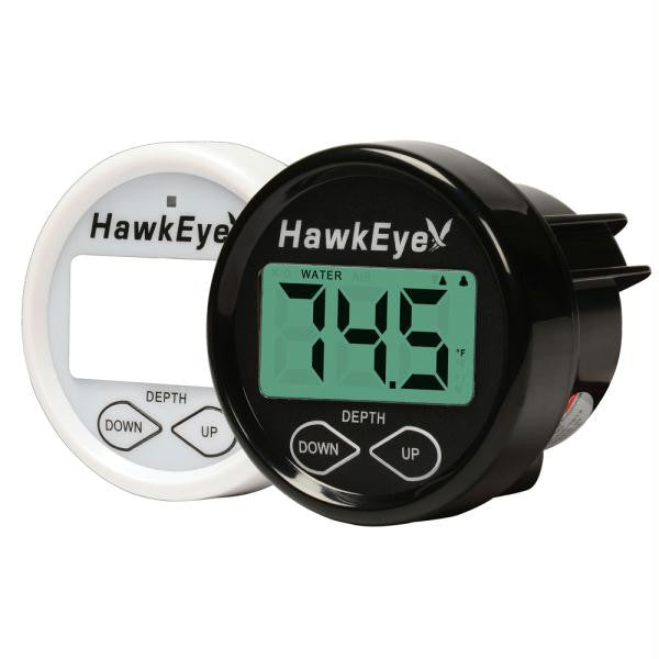 HawkEye In Dash Depth Finder w-Air & Water Temperature - Thru Hull