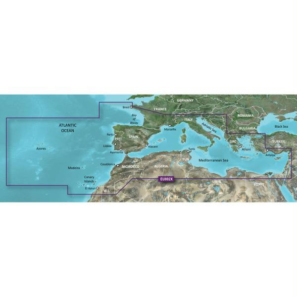 Garmin BlueChart® g2 HD - HEU802X - Mediterranean Sea & Iberian Peninsula - microSD™-SD™