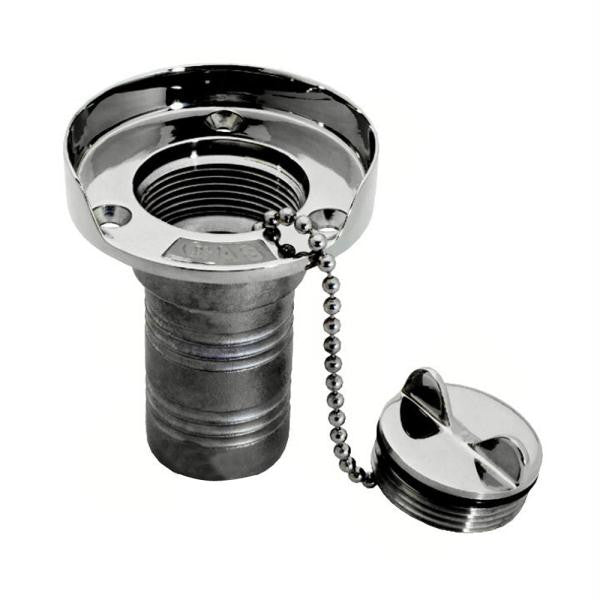 Whitecap Gas Hose Deck Fill w-Splash Guard - 1-1-2" Chain