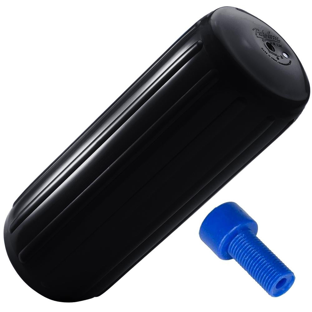 Polyform HTM-1 Hole Through Middle Fender 6.3" x 15.5" - Black w-Air Adapter