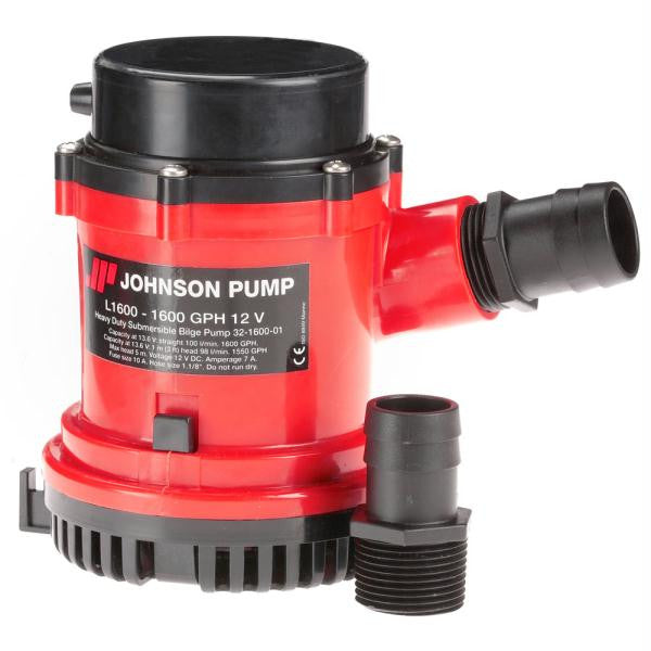Johnson Pump 2200 GPH Bilge Pump 1-1-8" Hose 12V Threaded Port