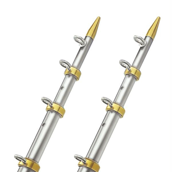 TACO 15' Telescopic Outrigger Poles HD 1-½" - Silver-Gold