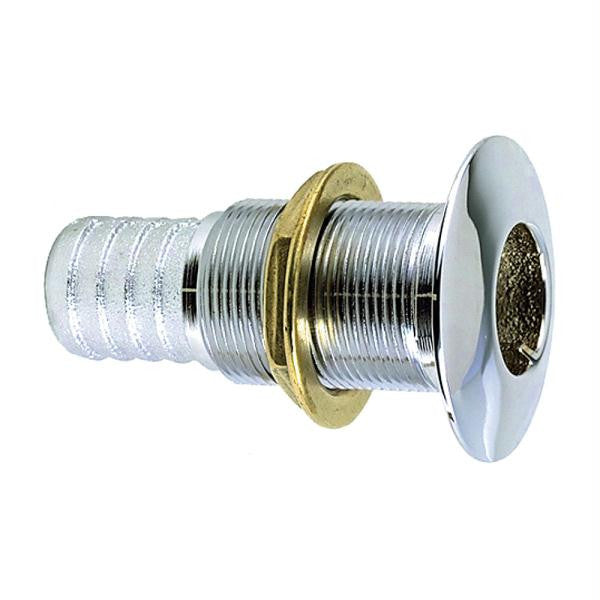 Perko 1-1-4" Thru-Hull Fitting f- Hose Chrome Plated Bronze Made in the USA