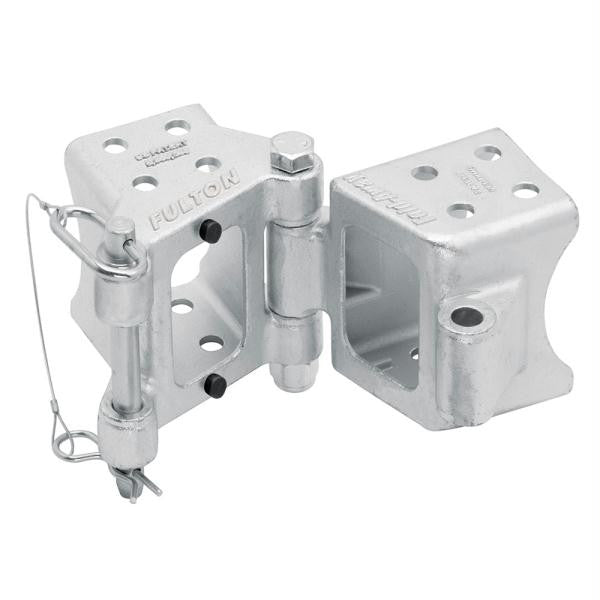 Fulton Fold-Away Bolt-On Hinge Kit 3" x 4" Trailer Beam, Rating 7,500 lbs., 48" Pivot, Z-Max 600 Zinc Finish