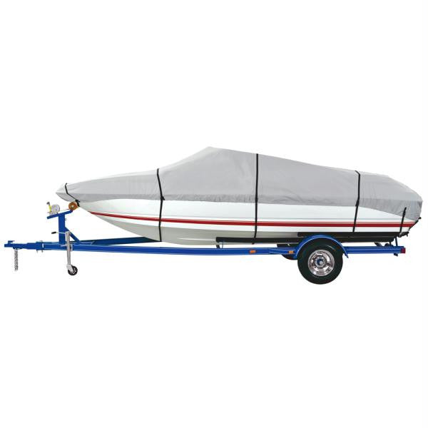 Dallas Manufacturing Co. 600 Denier Grey Universal Boat Cover - Model D - Fits 17'-19' - Beam Width to 96"
