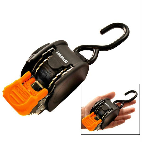 CargoBuckle Mini Retractable Ratchet Tie-Downs - 1" x 72" - No Hardware
