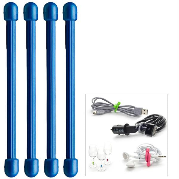 Nite Ize Gear Tie 3" - Blue 4 Pack