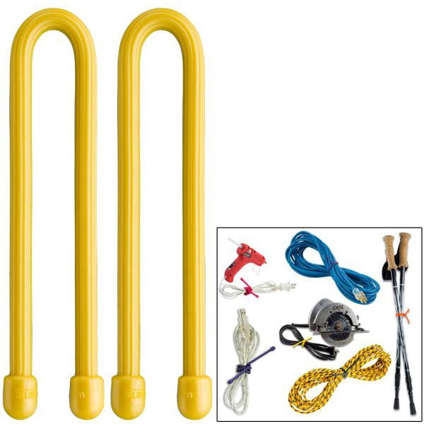 Nite Ize Gear Tie 12" - Yellow 2 Pack