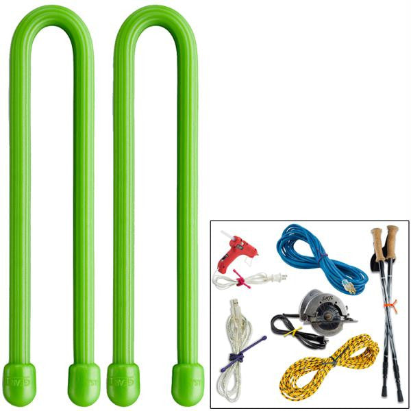 Nite Ize Gear Tie 12" - Lime Green 2 Pack