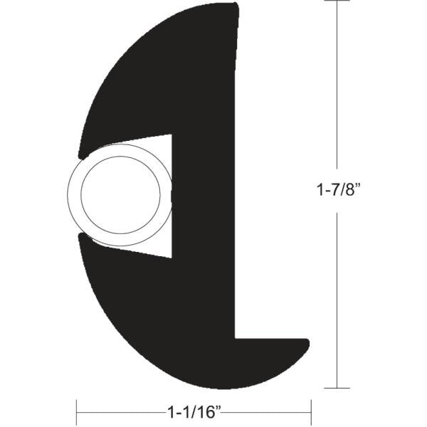 TACO Flex Vinyl Rub Rail Kit - Black w-White Insert - 50' - 1-7-8" x 1-1-16"
