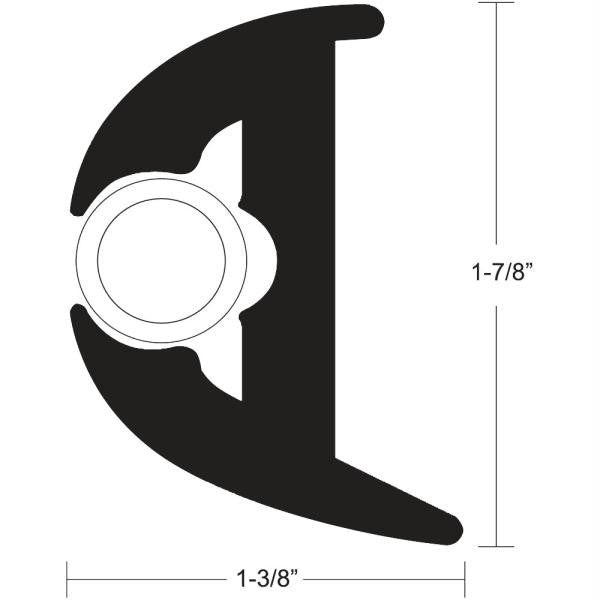 TACO Flex Vinyl Rub Rail Kit - Black w-White Insert - 50' - 1-7-8" x 1-3-8"