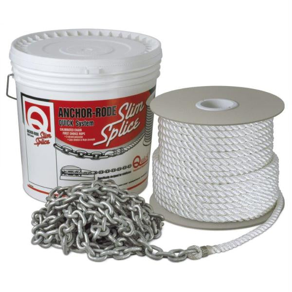 Quick Anchor Rode 25' of 8mm Chain and 200' of 9-16" Rope