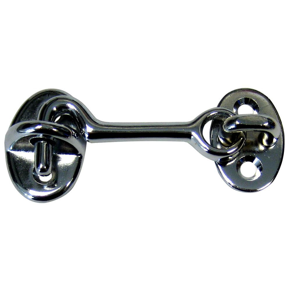 Whitecap Cabin Door Hook - CP-Brass - 2"