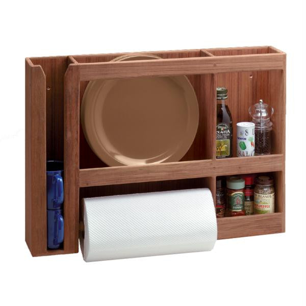 Whitecap Teak Dish-Cup-Paper Towel Rack
