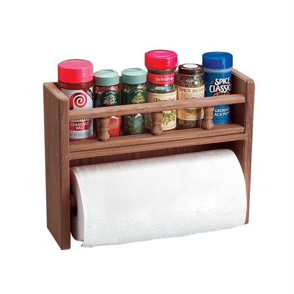 Whitecap Teak Paper Towel Holder w-Spice Rack