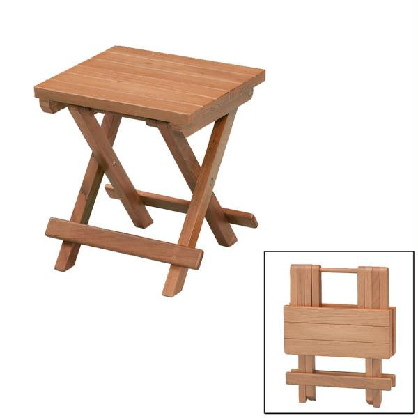 Whitecap Teak Grooved Top Fold-Away Table-Stool