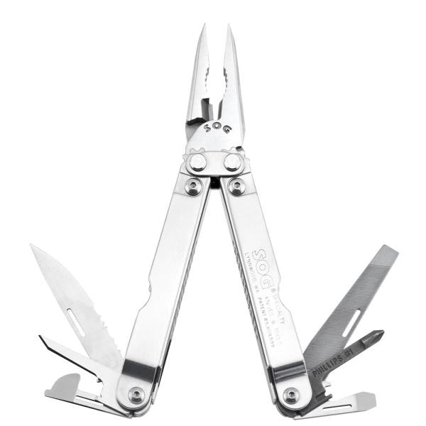 SOG Pocket PowerPlier - Polished Satin w-Nylon Pouch
