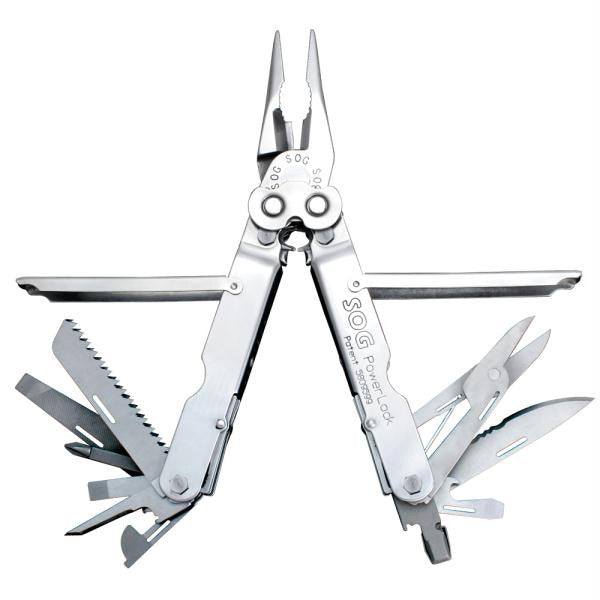 SOG PowerLock EOD 2.0 w-Scissors - Polished Satin w-Nylon Pouch