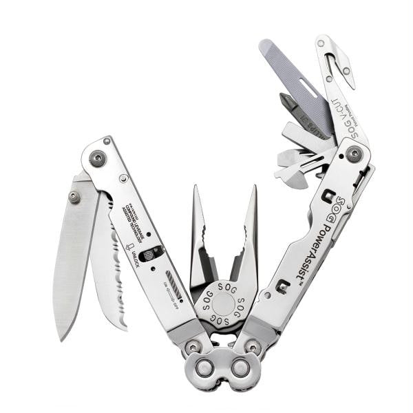 SOG PowerAssist Multi-Tool - Polished Satin w-Nylon Pouch