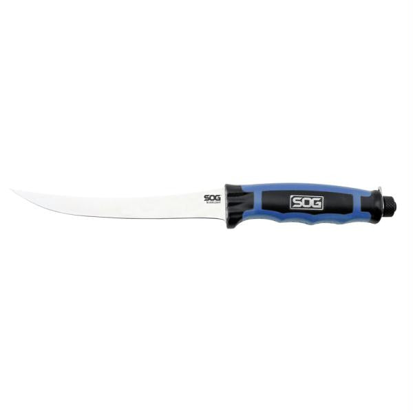 SOG BladeLight Fillet Straight Knife 6" w-6 LEDs - Polished Satin