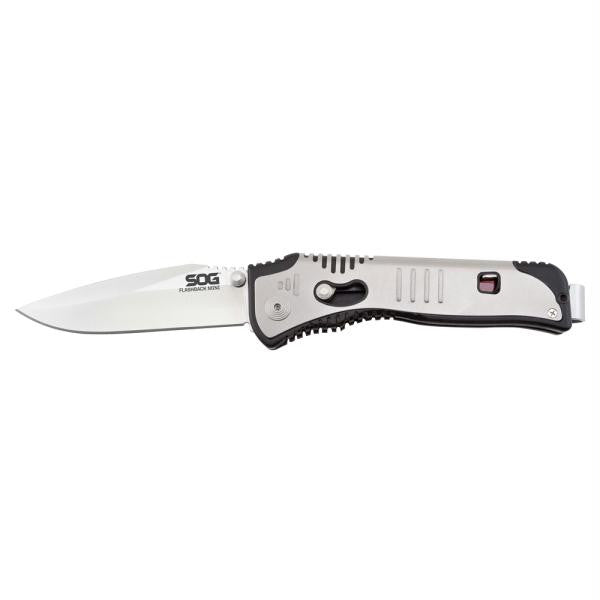 SOG FlashBack Mini Drop Point Folding Knife - Polished Satin