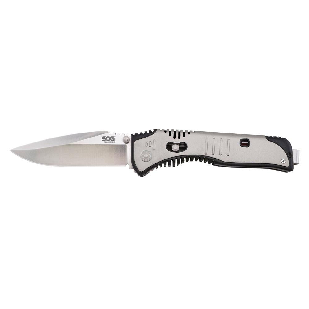 SOG Flashback Drop Point Folding Knife - Polished Satin