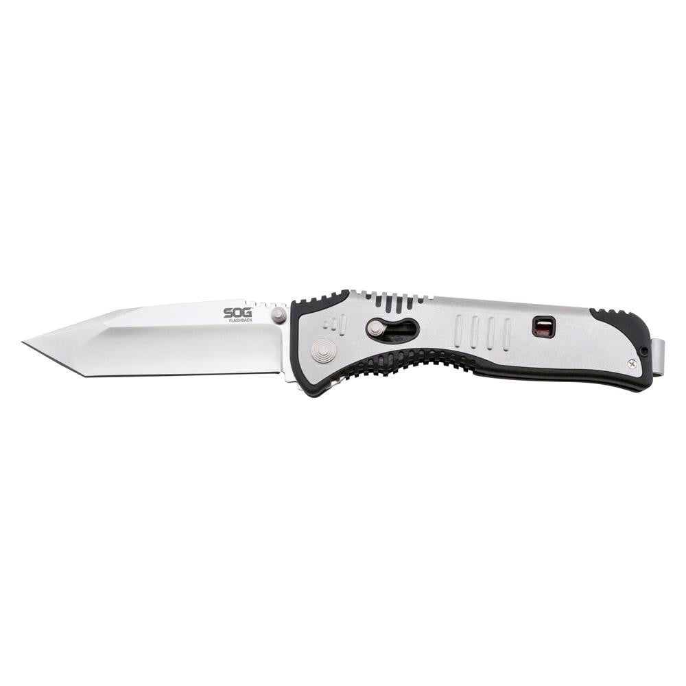 SOG Flashback Tanto Folding Knife - Polished Satin