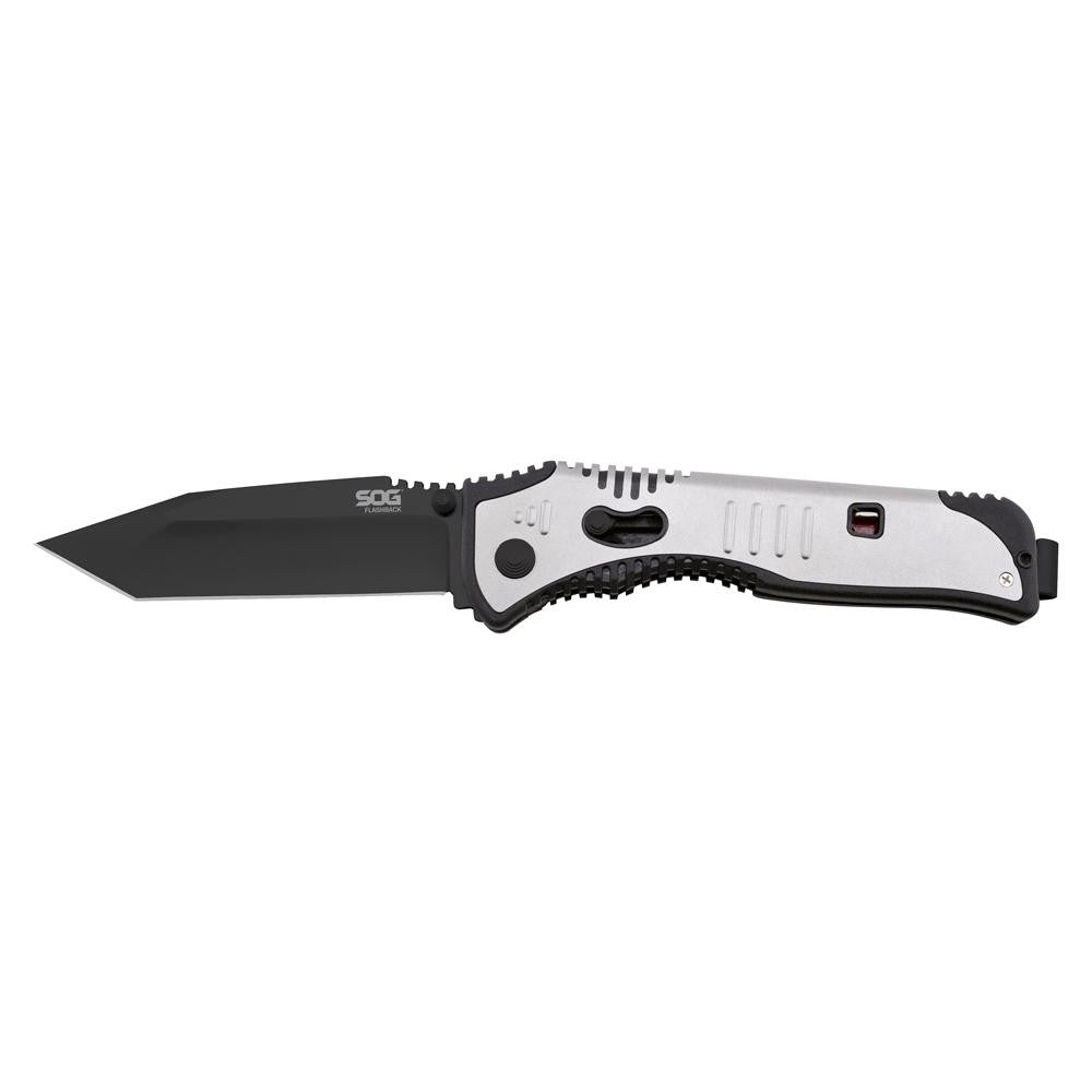 SOG Flashback Tanto Folding Knife - Hardcased Black TiNi