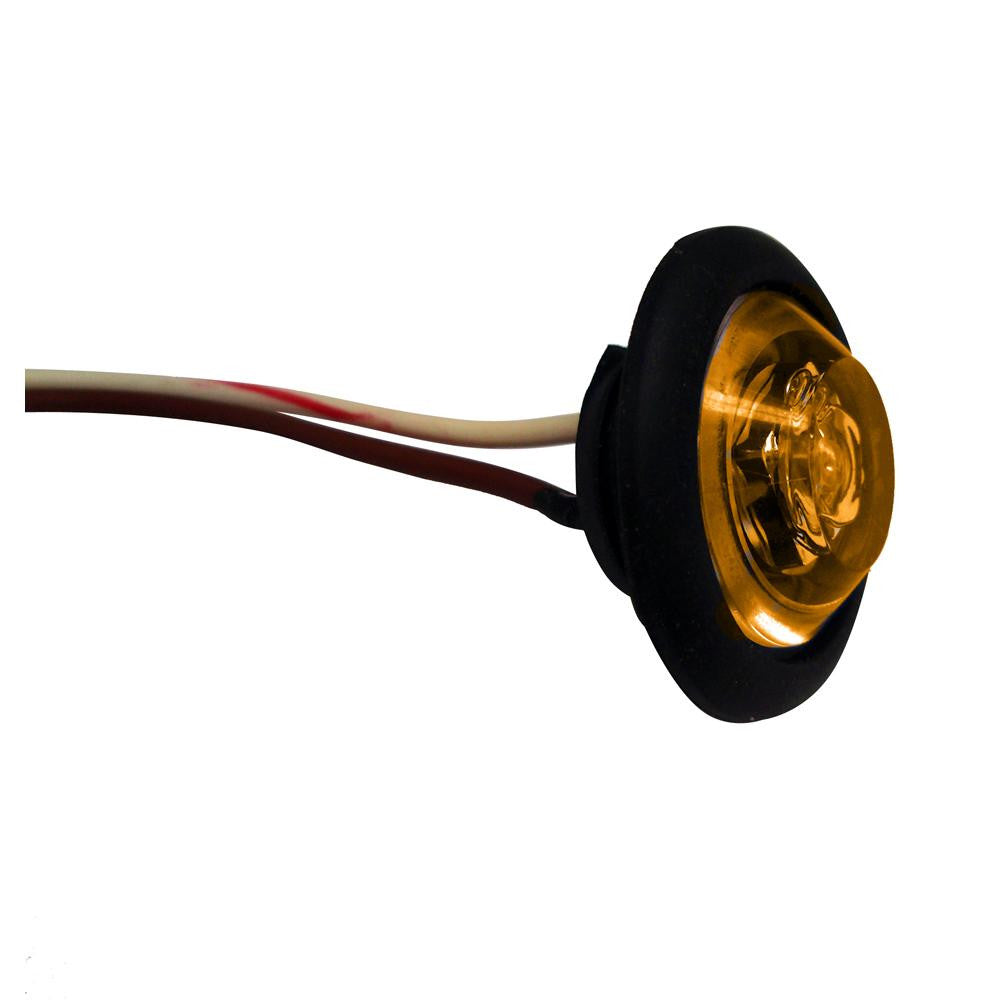 Innovative Lighting 1" Round LED "Shortie" Livewell-Bulkhead Light - Amber LED-Black Grommet