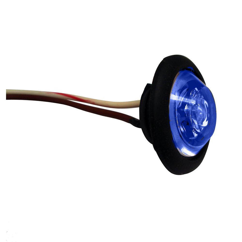Innovative Lighting 1" Round LED "Shortie" Livewell-Bulkhead Light - Blue LED-Black Grommet