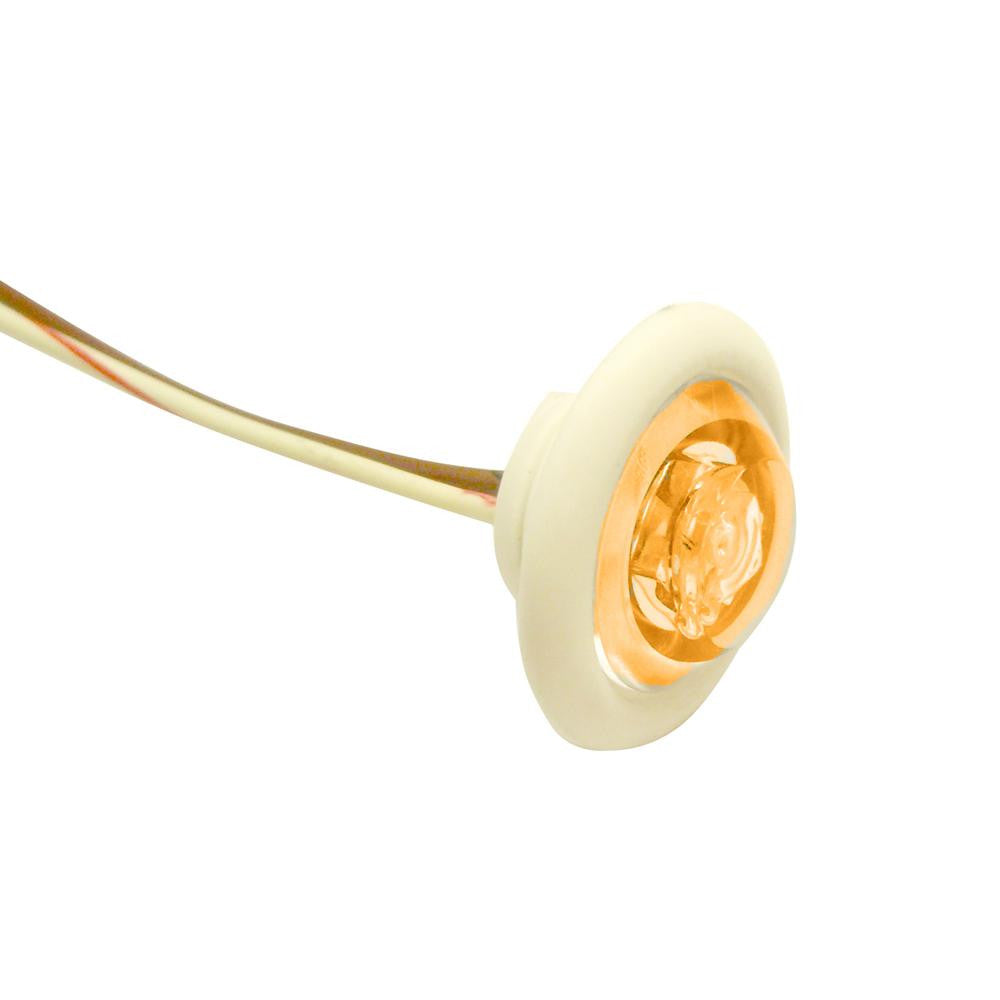 Innovative Lighting 1" Round LED "Shortie" Livewell-Bulkhead Light - Amber LED-White Grommet