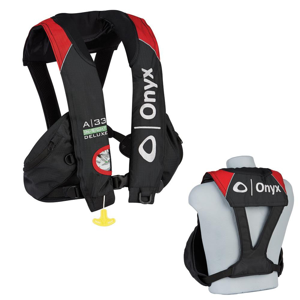 Onyx A-33 In-Sight Deluxe "Tournament" Automatic Inflatable Life Vest - Black-Red
