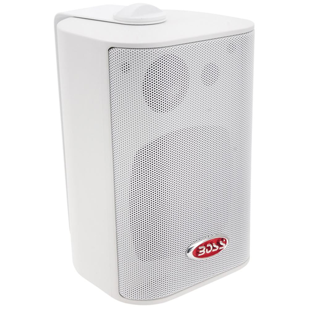 Boss Audio MR4.3W 4" 3-Way Marine Enclosed System Box Speakers - 200W - White