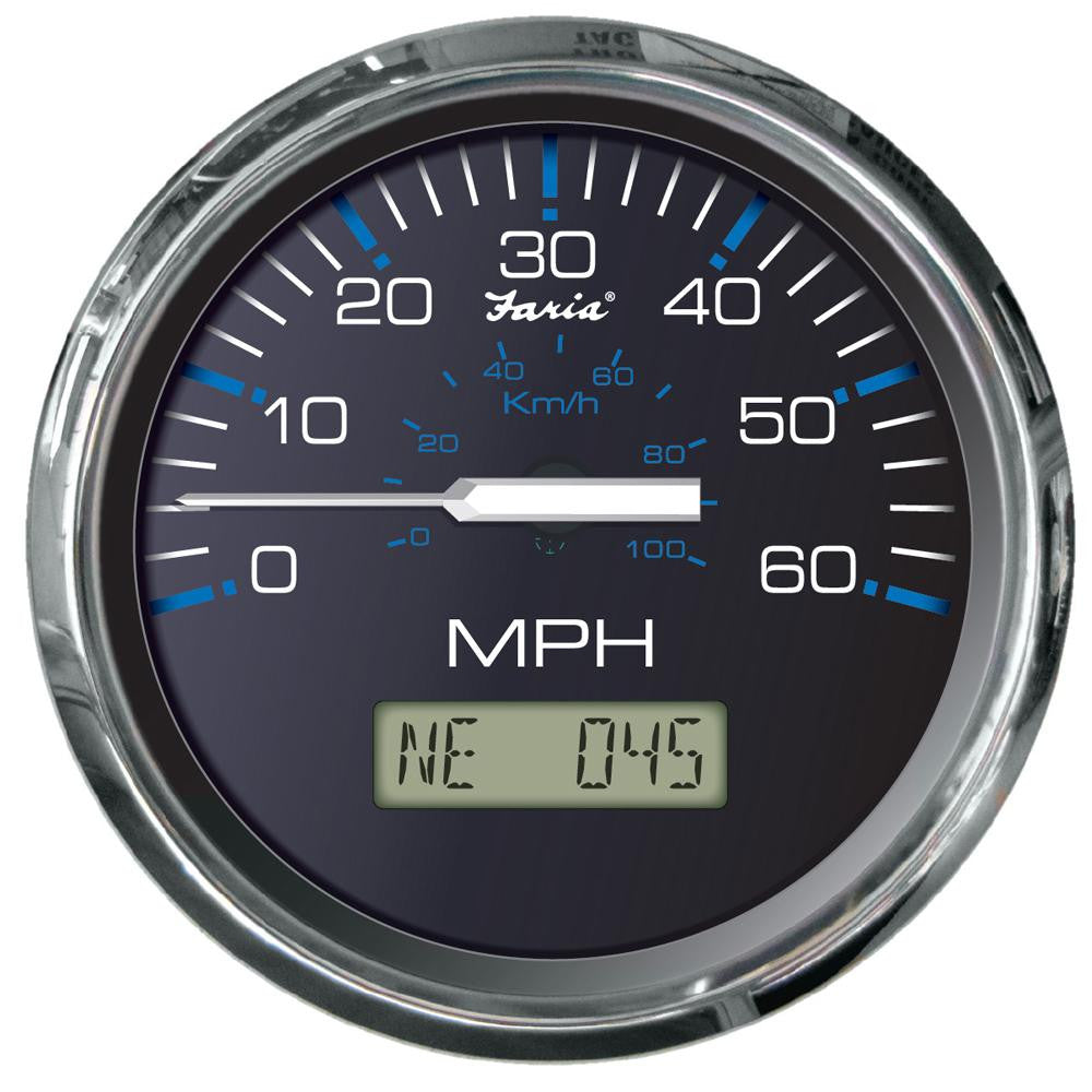 Faria Chesapeake Black SS 4" Speedometer - 60MPH (GPS)