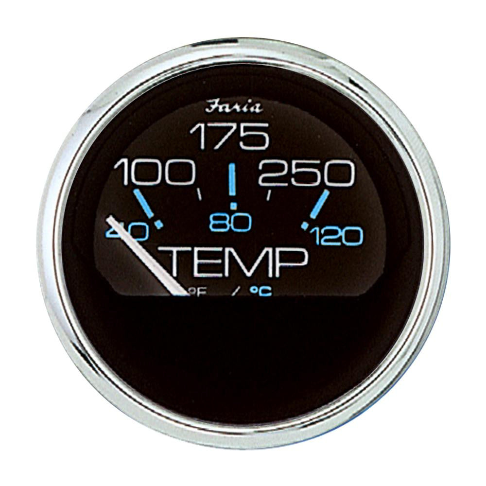 Faria Chesapeake Black SS 2" Water Temperature Gauge (100-250°F)