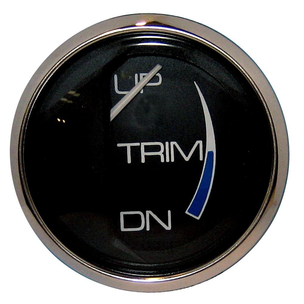 Faria Chesapeake Black 2" Trim Gauge (Mercury - Mariner - Mercruiser - Volvo DP - Yamaha-2001 and newer)
