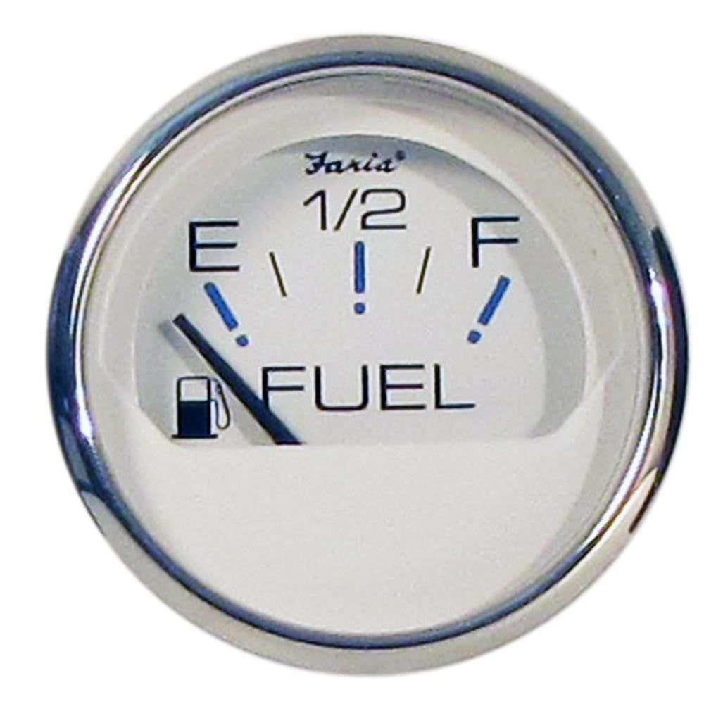 Faria Chesapeake White SS 2" Fuel Level Gauge (E-1-2-F)