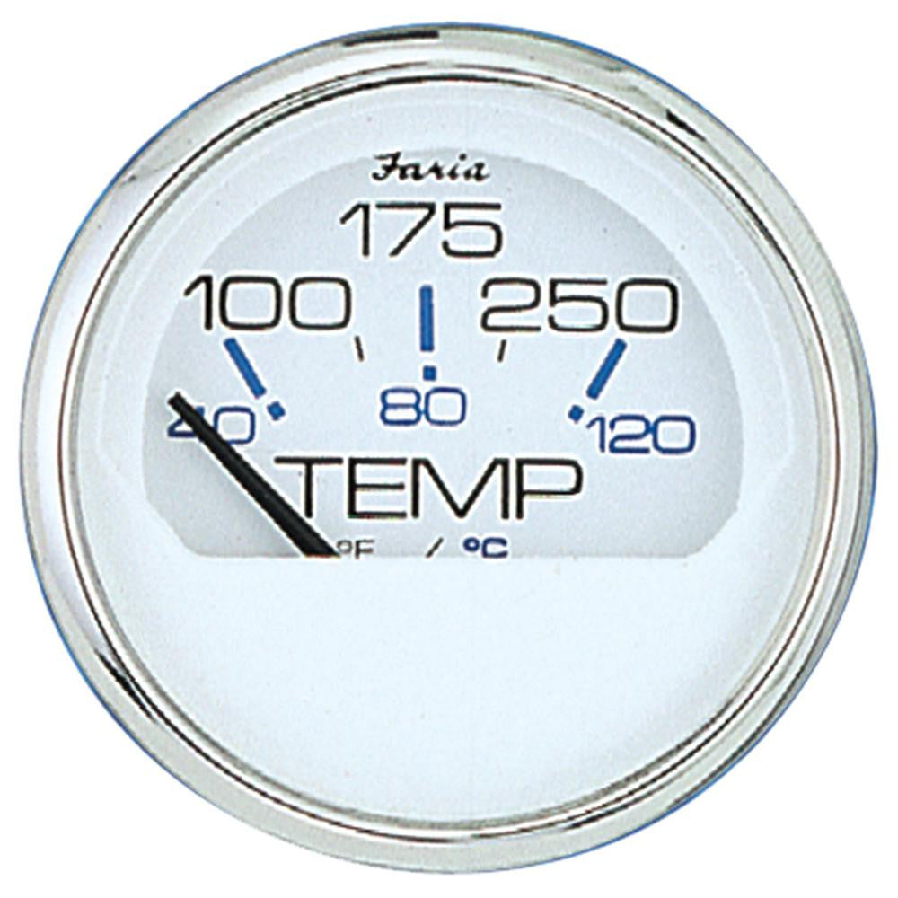 Faria Chesapeake White SS 2" Water Temperature Gauge (100-250°F)