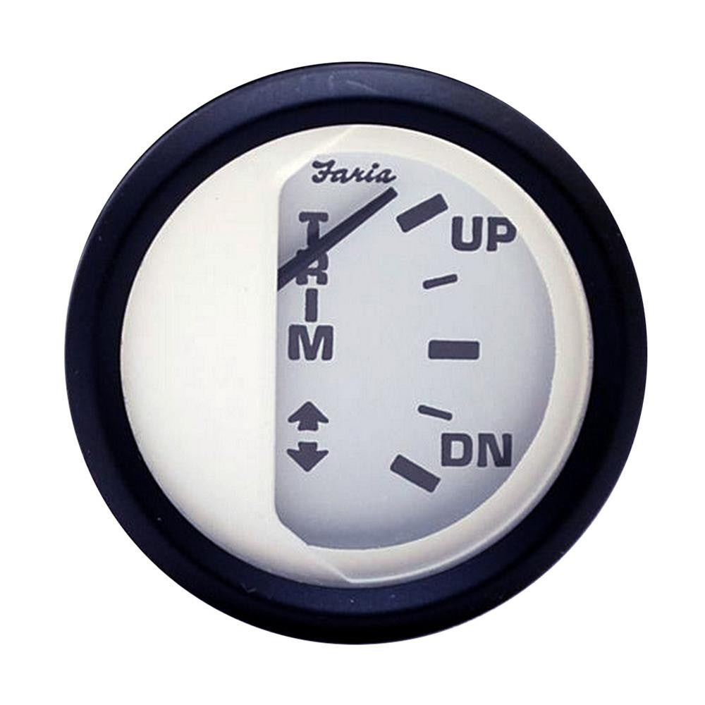 Faria Euro White 2" Trim Gauge (Mercury - Mariner - Mercruiser - Volvo DP - Yamaha-2001 and newer)