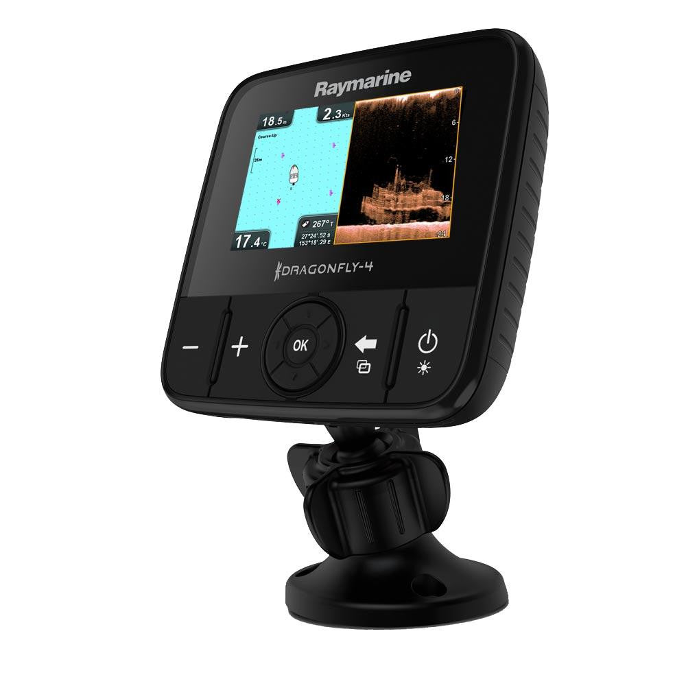 Raymarine Dragonfly 4PRO CHIRP Sonar-GPS w-DownVision™ Plus Conventional Sonoar & US Lakes, Rivers & Coastal Maps