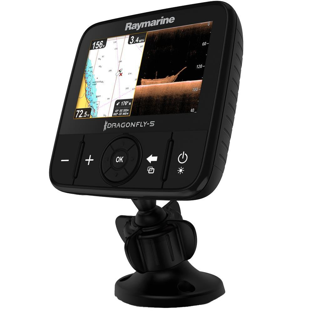 Raymarine Dragonfly 5 PRO US Combo w-T-M Transducer & U.S. Lakes, Rivers & Coastal Maps by C-MAP