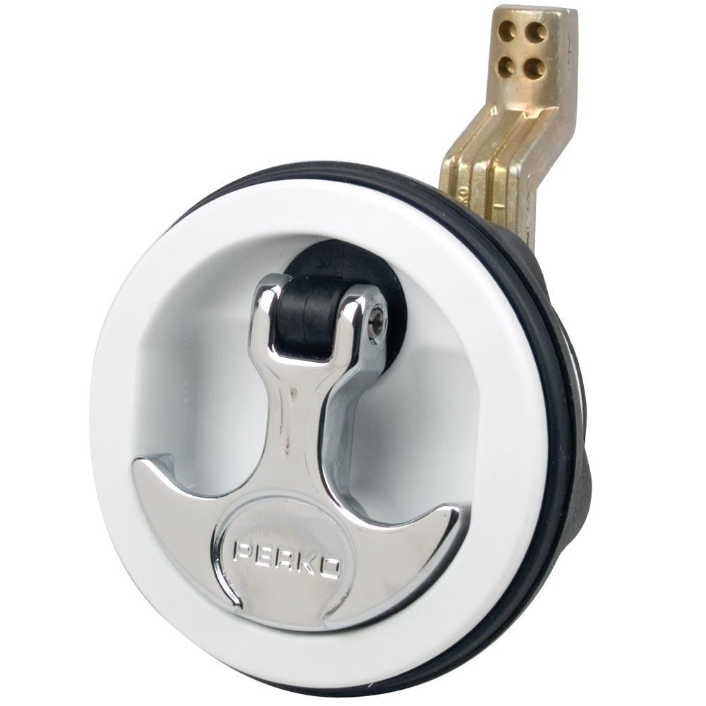 Perko Flush Mount Latch - Offset Cam Bar - 2.5" Hole - White
