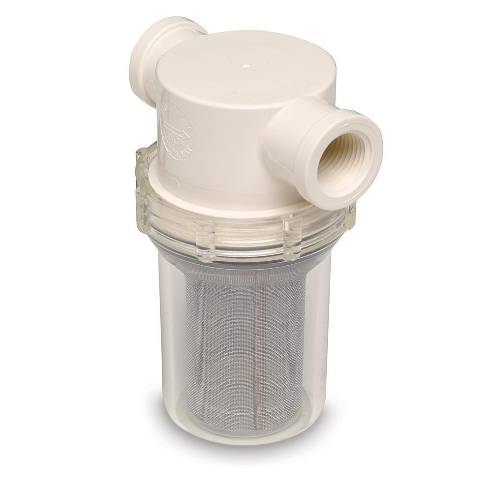 SHURFLO 1-2" Raw Water Strainer w-Bracket & Fittings - 50 Mesh Screen