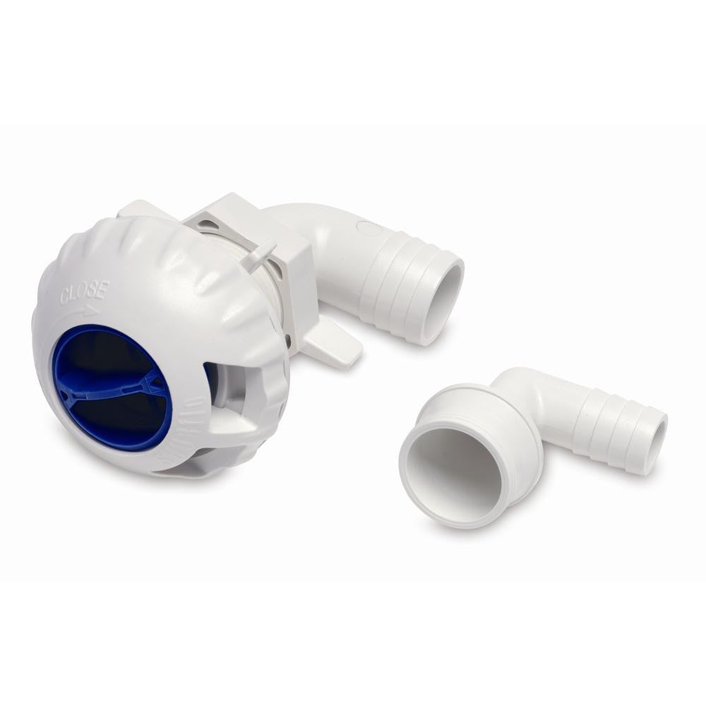 SHURFLO Livewell Fill Valve w-3-4" & 1-1-8" Fittings