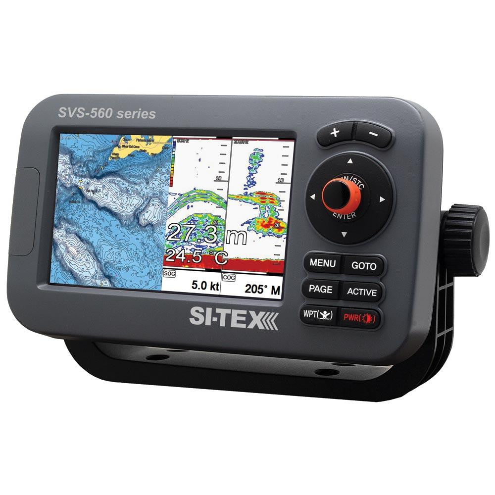 SI-TEX SVS-560CF-E Chartplotter - 5" Color Screen w-External GPS & Navionics+ Flexible Coverage